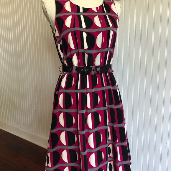 Banana Republic Mod Pink, Black and White Dress - Picture 1 of 4
